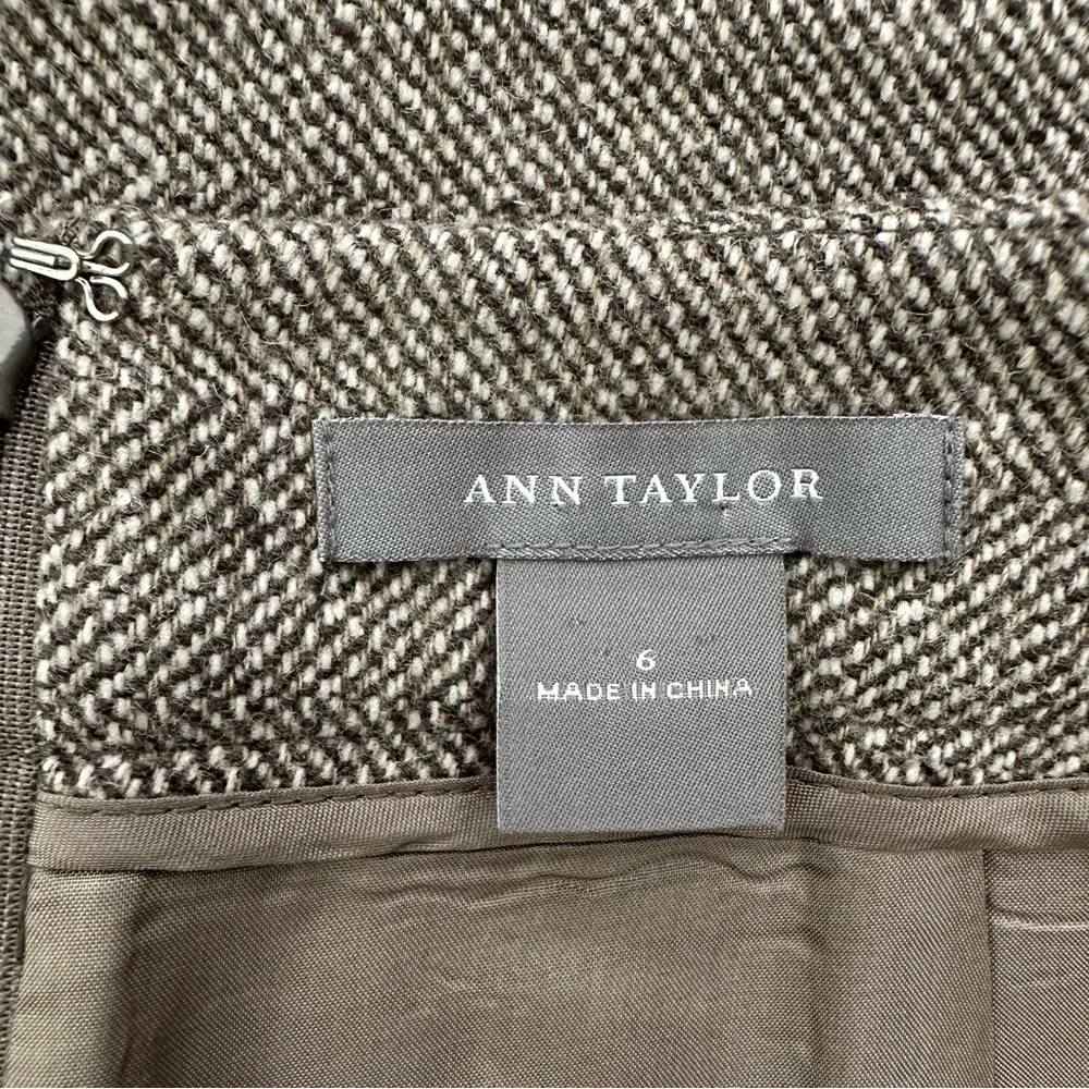Brown Wool Tweed Fall Pencil Skirt - Ann Taylor / Business Casual / Office